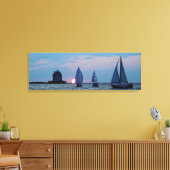 3 schepen bij zonsondergang verpakt canvas print 3 (Insitu (Woonkamer))