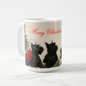 3 Schnauzers kerstmok Koffiemok (Voorkant links)