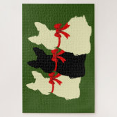 3 Schotse Terrier zwarte silhouet /1014 stuk Legpuzzel (Verticaal)