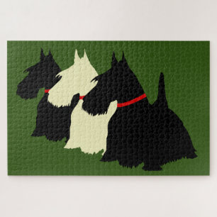 3 Schotse Terrier zwarte silhouet /1014 stuk Legpuzzel