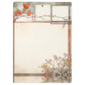 3 schrijfplekken Wildbloemen en boomrode bloemen Klembord (Achterkant)