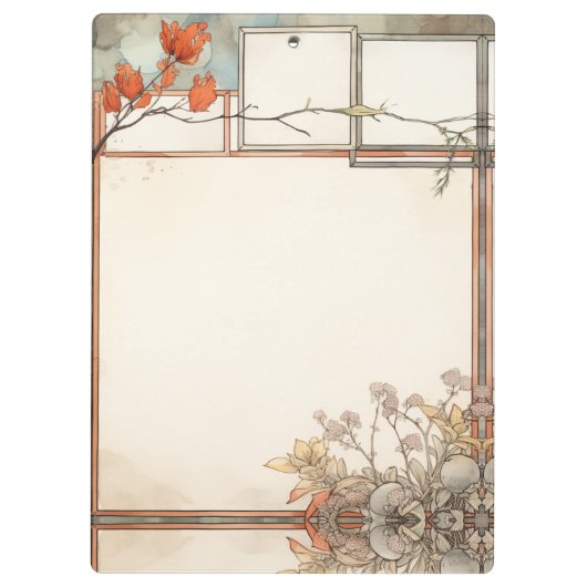 3 schrijfplekken Wildbloemen en boomrode bloemen Klembord (Achterkant)