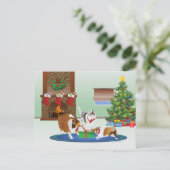 3 Schuifjes, cadeautjes, groen, kerstmis Feestdagenkaart (Staand voorkant)