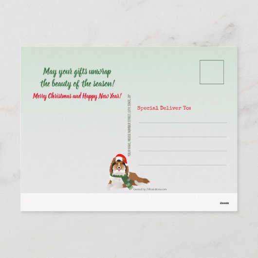 3 Schuifjes, cadeautjes, groen, kerstmis Feestdagenkaart (Achterkant)