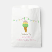 3 Scoops of Fun 3rd Birthday Ice Cream Party Bedankzakje (Voorkant)