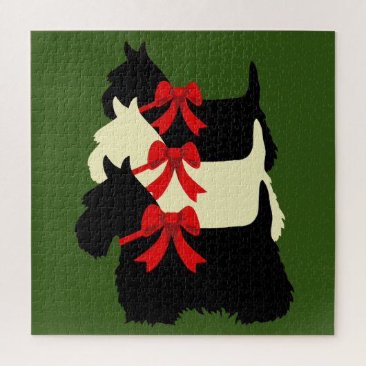 3 Scottish Terrier Black silhouette/1014 stuks Legpuzzel (Verticaal)