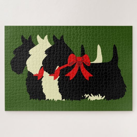 3 Scottish Terrier Black silhouette/1014 stuks Legpuzzel (Horizontaal)