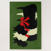 3 Scottish Terrier Black silhouette/1014 stuks Legpuzzel (Verticaal)