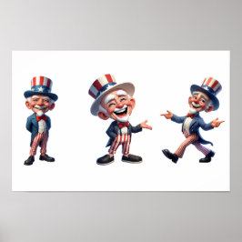 3 senioren verkleed als Uncle Sam Poster