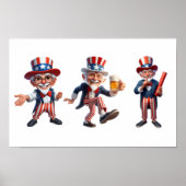 3 senioren verkleed als Uncle Sam Poster (Voorkant)