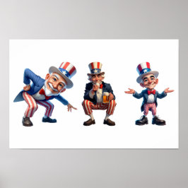 3 senioren verkleed als Uncle Sam Poster