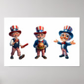 3 senioren verkleed als Uncle Sam Poster (Voorkant)