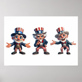 3 senioren verkleed als Uncle Sam Poster