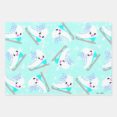 3-SET, aangepast IJskatroon blauw cadeau Inpakpapier Vel (Voorkant 2)