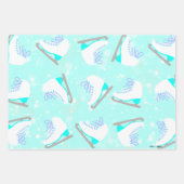 3-SET, aangepast IJskatroon blauw cadeau Inpakpapier Vel (Voorkant)