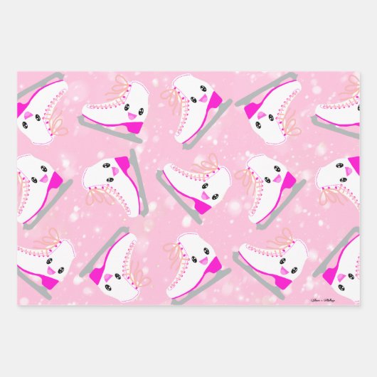 3-SET persoonlijke ijskaarpatronen roze cadeau Inpakpapier Vel (Voorkant 2)