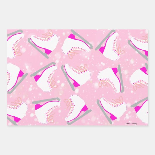 3-SET persoonlijke ijskaarpatronen roze cadeau Inpakpapier Vel (Voorkant)