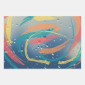 3-set Raindrop Effect Brushstroke Wrapping Paper (Voorkant 3)