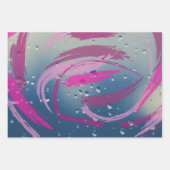 3-set roze penseelstreek inpakpapier vel (Voorkant 2)