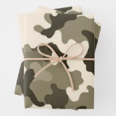 3-set Tan en Brown Army Style Wrapping Paper (In situ)