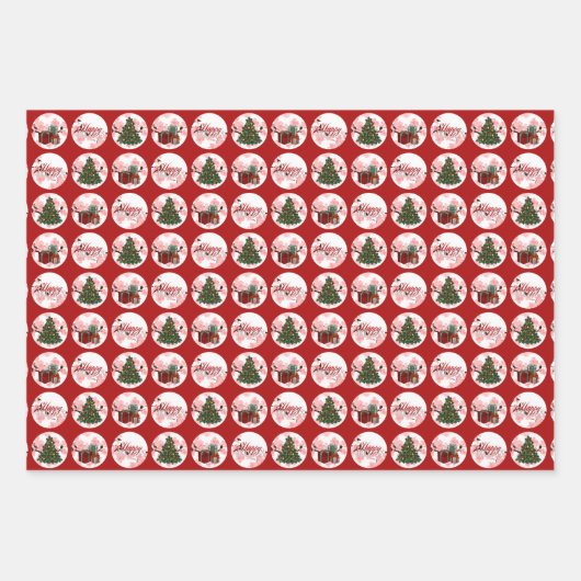 3 sets kerstinpakpapier inpakpapier vel (Voorkant 2)