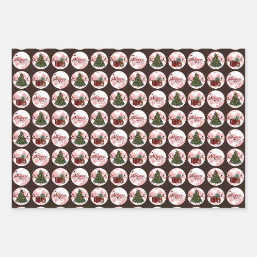 3 sets kerstinpakpapier inpakpapier vel (Voorkant 2)