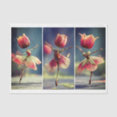3 Shabby Chic Bloemendansers, Rose DJ6LF Decoupage Tissuepapier (Voorkant)