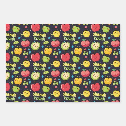 3 Shanah Tovah inpakvellen Inpakpapier Vel (Voorkant 3)