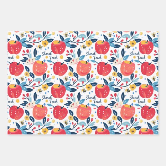 3 Shanah Tovah inpakvellen Inpakpapier Vel (Voorkant 3)