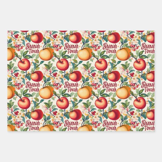 3 Shanah Tovah wrappi g sheets Inpakpapier Vel (Voorkant 3)
