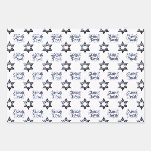 3 Shanah Tovah wrappi g sheets Inpakpapier Vel (Voorkant)