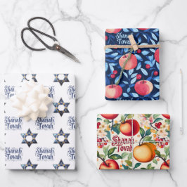 3 Shanah Tovah wrappi g sheets Inpakpapier Vel