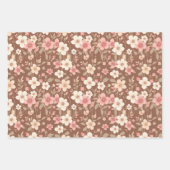 3 Sheet Feather & Flower Wrapping Paper (Voorkant 3)