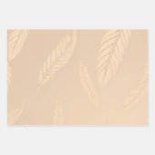 3 Sheet Feather & Flower Wrapping Paper (Voorkant)