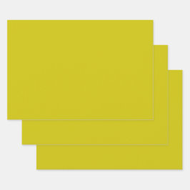 3 Sheets of Gift Wrap in Yellow Inpakpapier Vel
