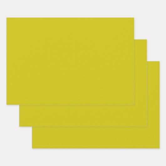 3 Sheets of Gift Wrap in Yellow Inpakpapier Vel (Set)