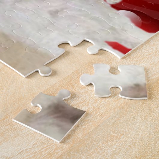 3 Shih Tzu Puppies met hartachtergrond Legpuzzel (Zijkant)