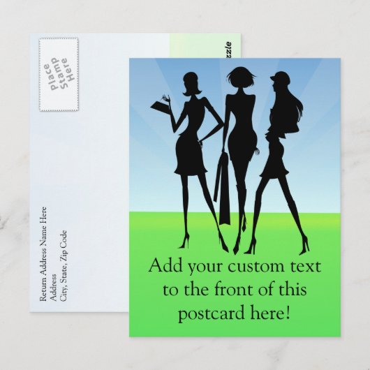 3 Shopping Women Friends Briefkaart (Voorkant / Achterkant)