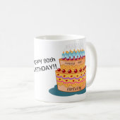 3 Sided - Happy 90th Birthday - Mok (Voorkant rechts)