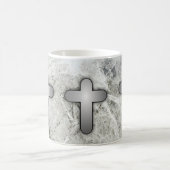 3 Silver Crosses Silver en White Koffiemok (Center)