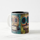 3 Skeletten Tweekleurige Koffiemok (Voorkant links)