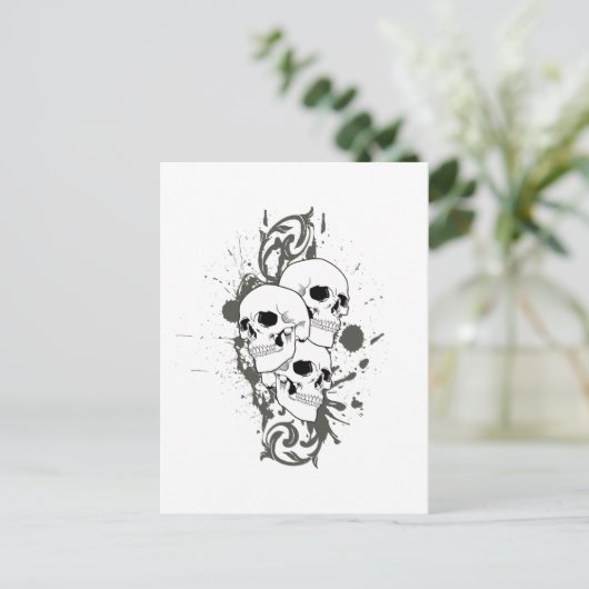 3 Skulls Briefkaart (Staand voorkant)