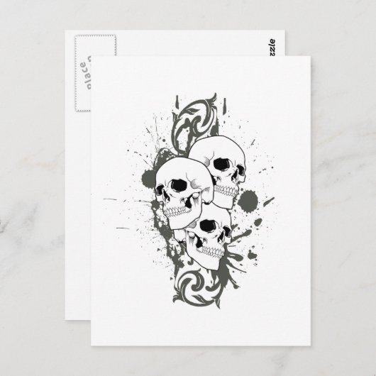 3 Skulls Briefkaart (Voorkant / Achterkant)
