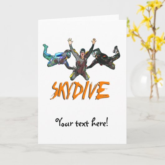 3 Skydivers - Sinaasappel Kaart (Gele Bloem)