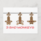 3 Slechte apen Briefkaart (Voorkant)