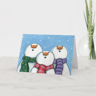 3 Sneeuwmannen Wenskaart Feestdagen Kaart