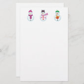 3 snowmanbenodigdheden briefpapier (Voorkant / Achterkant)