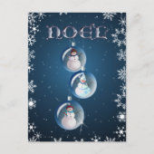 3 SNOWMEN EN SNOWFLAKES VAN SHARON SHARPE BRIEFKAART (Voorkant)