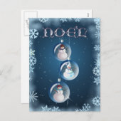 3 SNOWMEN EN SNOWFLAKES VAN SHARON SHARPE FEESTDAGENKAART (Voorkant / Achterkant)