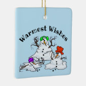 3 Snowmen kerstversiering smelten Keramisch Ornament (Rechts)